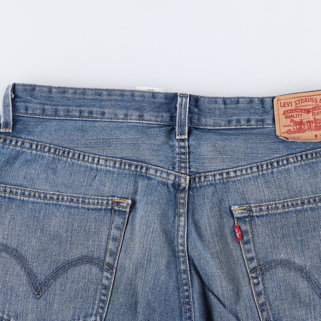 Levi's 569 LOOSE STRAIGHT denim shorts, half pants, jorts, men's w34 equivalent cotton blue type Vintage Second Hand
