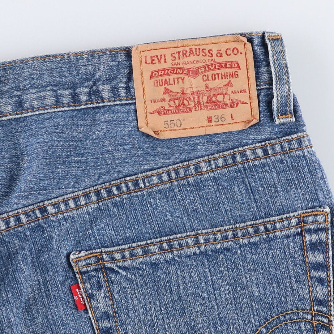 Levi's 550 Relaxed Fit Denim Shorts, Half Pants, Jorts, Men's, W36 equivalent cotton blue type Vintage Second Hand