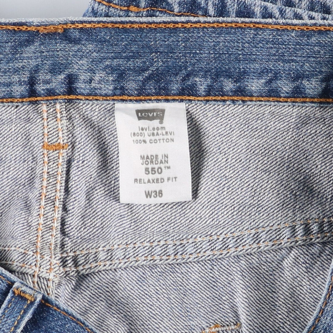 Levi's 550 Relaxed Fit Denim Shorts, Half Pants, Jorts, Men's, W36 equivalent cotton blue type Vintage Second Hand