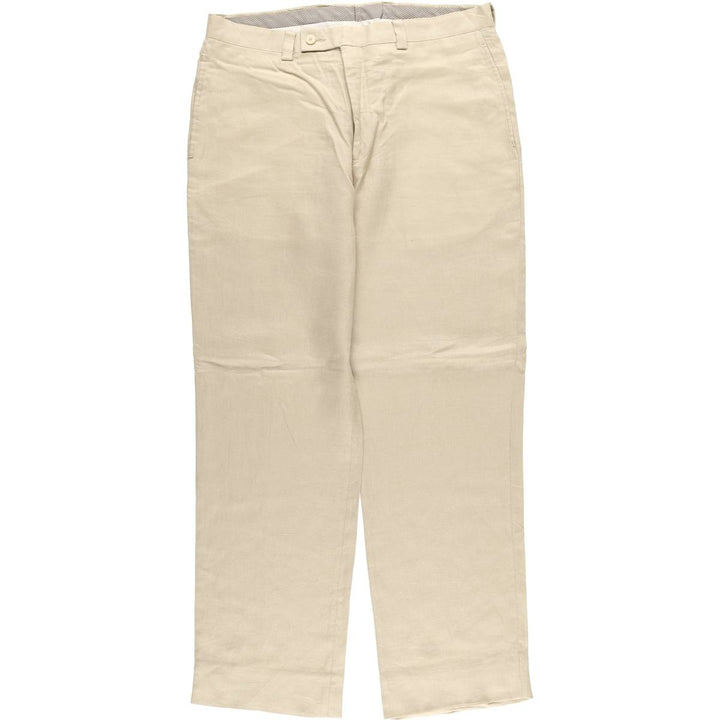 2000s~ Calvin Klein linen pants slacks men's size W35 linen Beige type Vintage Second Hand