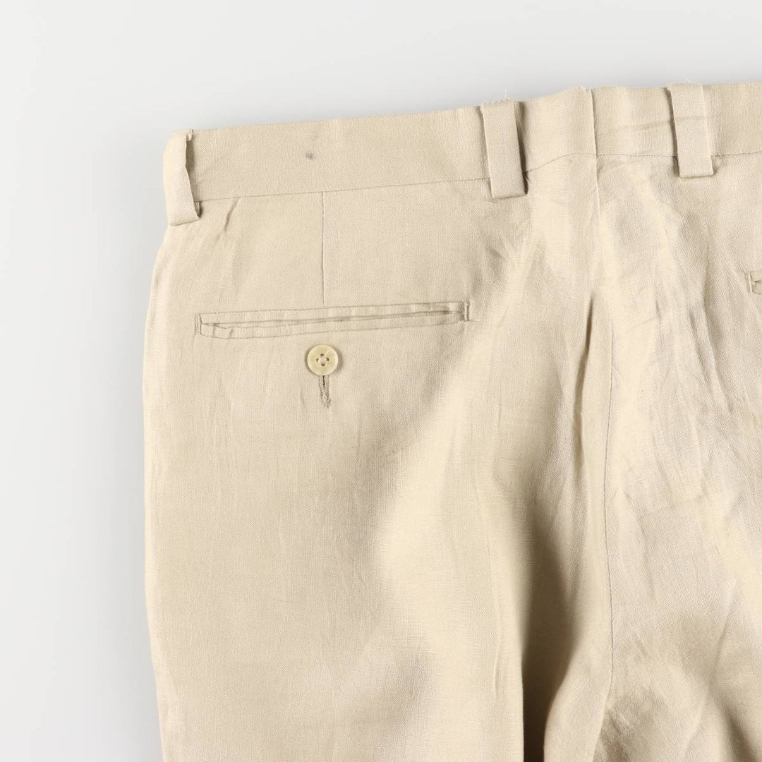 2000s~ Calvin Klein linen pants slacks men's size W35 linen Beige type Vintage Second Hand