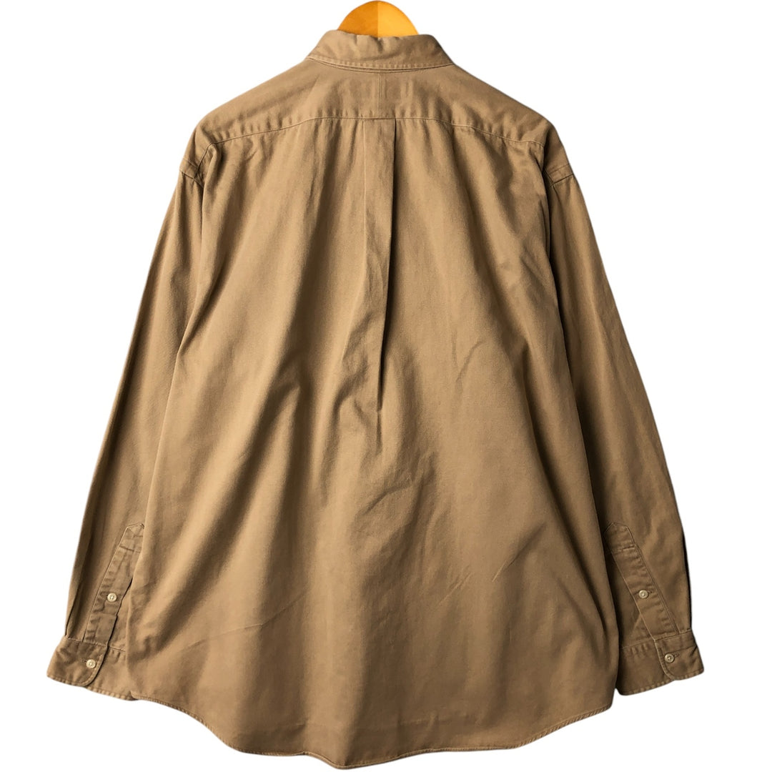 Ralph Lauren long sleeve button down shirt, men's XL size cotton Beige type Vintage Second Hand