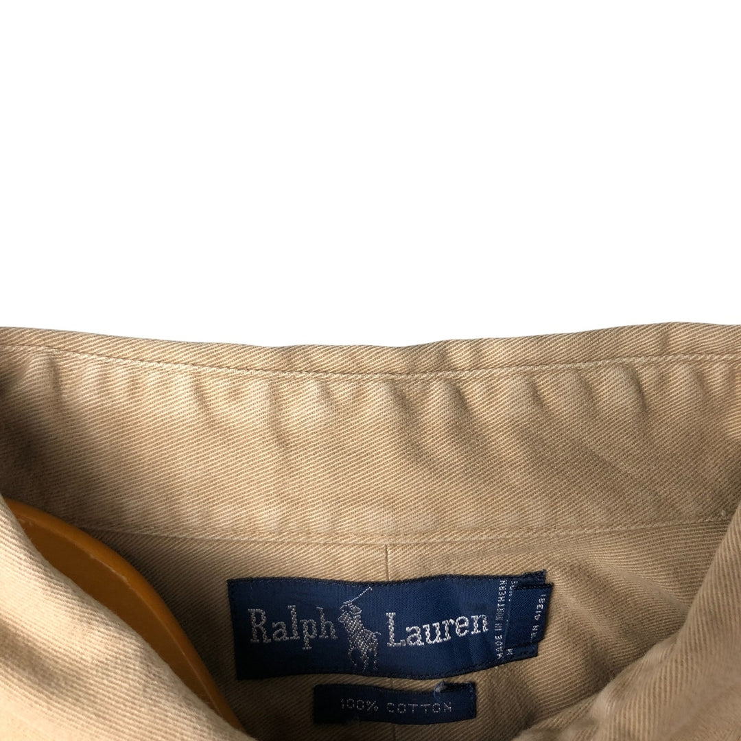 Ralph Lauren long sleeve button down shirt, men's XL size cotton Beige type Vintage Second Hand
