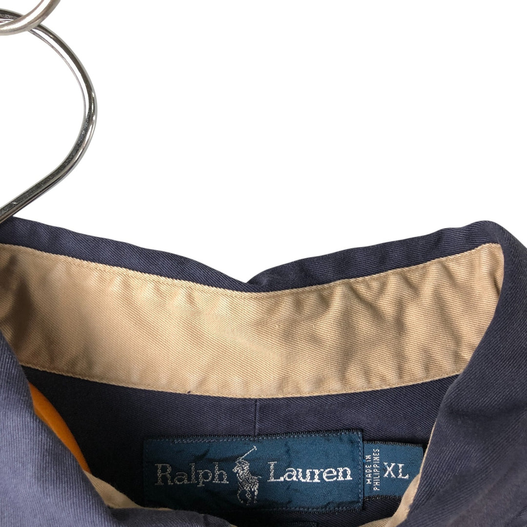 Ralph Lauren Classic Fit Long Sleeve Button Down Shirt Men's XL cotton navy blue type Vintage Second Hand