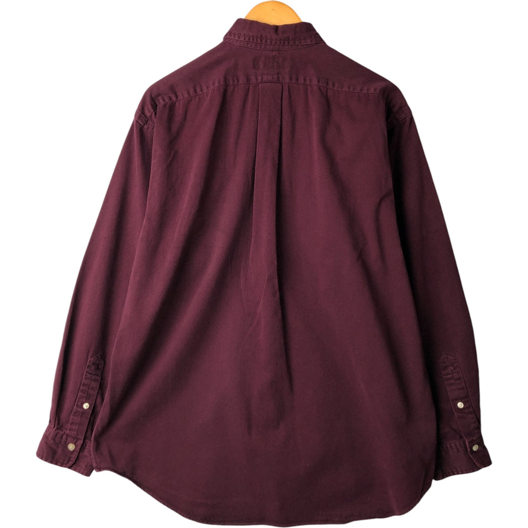 Ralph Lauren long sleeve button down shirt, men's size L cotton Red type red-purple Vintage Second Hand