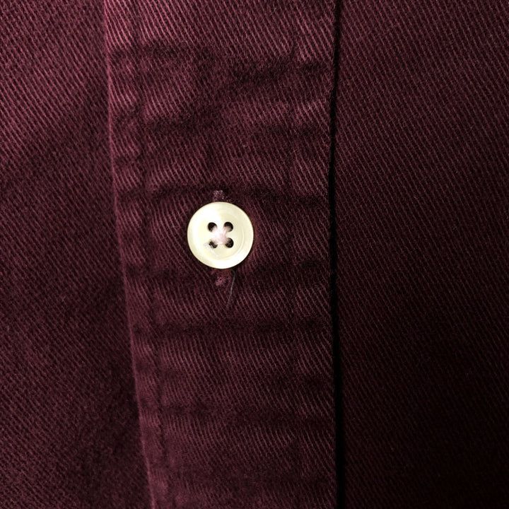 Ralph Lauren long sleeve button down shirt, men's size L cotton Red type red-purple Vintage Second Hand