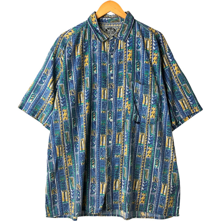 Vintage 80s-90'S Levi's all-over print short-sleeved cotton box shirt, men's size XL cotton blue type Vintage Second Hand
