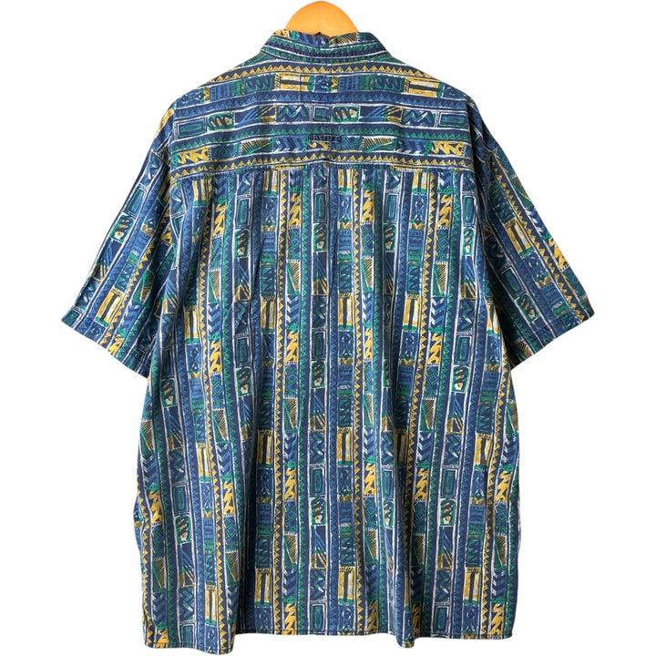 Vintage 80s-90'S Levi's all-over print short-sleeved cotton box shirt, men's size XL cotton blue type Vintage Second Hand