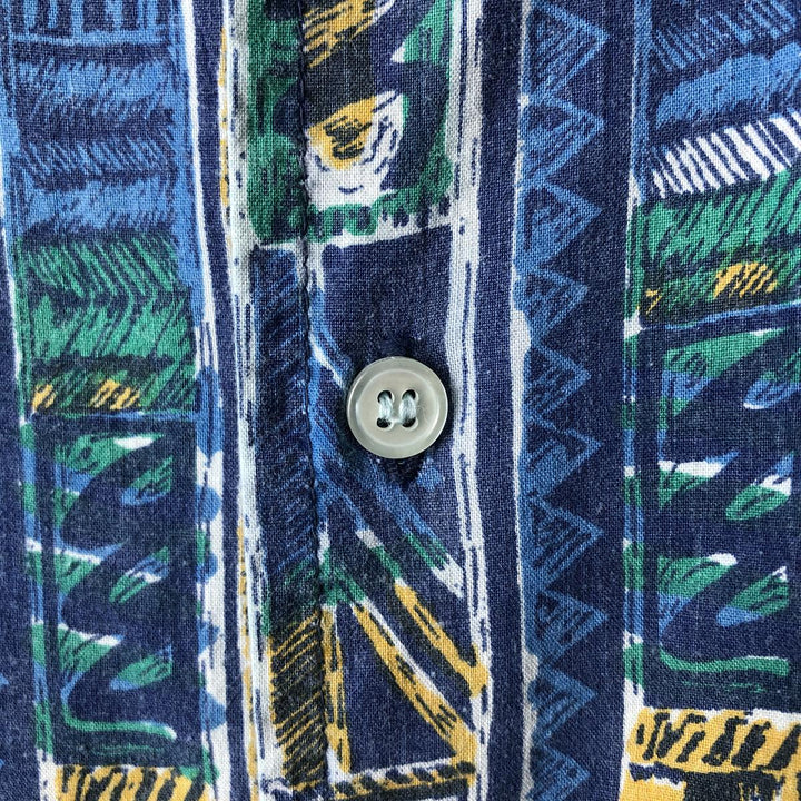 Vintage 80s-90'S Levi's all-over print short-sleeved cotton box shirt, men's size XL cotton blue type Vintage Second Hand