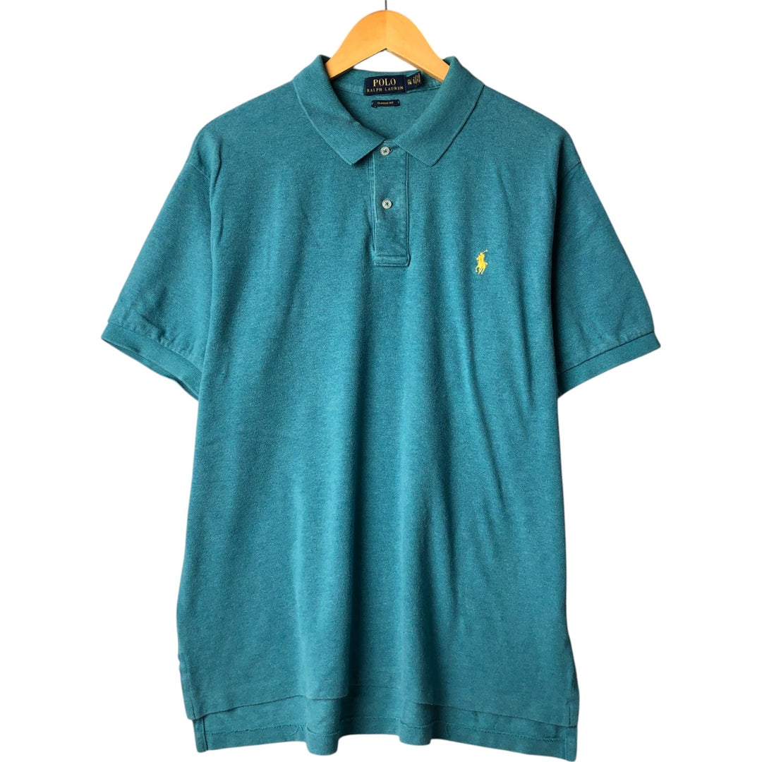 Ralph Lauren POLO RALPH LAUREN CLASSIC FIT short sleeve polo shirt men's XL equivalent cotton green type Vintage Second Hand