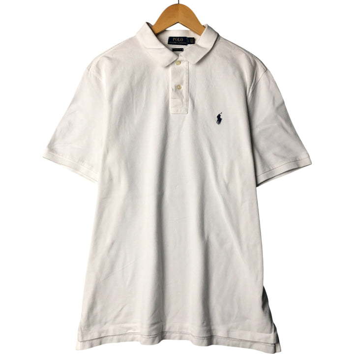 Ralph Lauren POLO RALPH LAUREN CLASSIC FIT short sleeve polo shirt for men size L cotton white type Vintage Second Hand