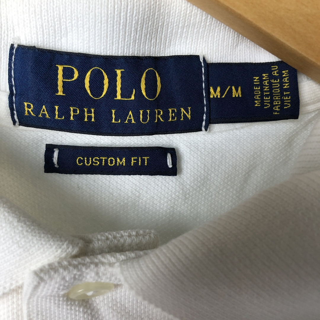 Ralph Lauren POLO RALPH LAUREN CUSTOM FIT short sleeve polo shirt men's M equivalent cotton white type Vintage Second Hand