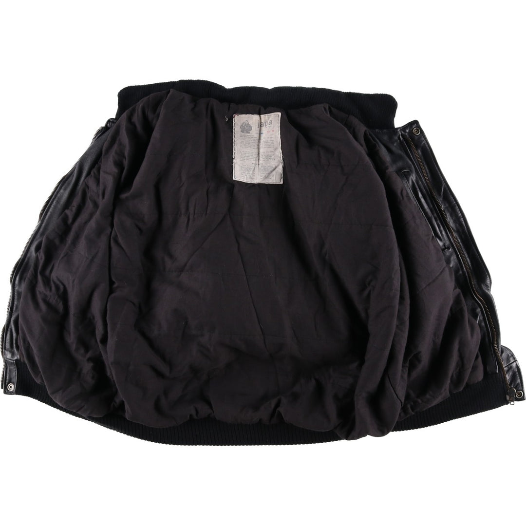 Japa le cuir A-2 style padded leather flight jacket, made in France, men's size M, vintage genuine leather black type Vintage Second Hand