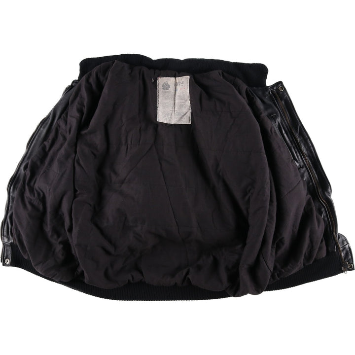 Japa le cuir A-2 style padded leather flight jacket, made in France, men's size M, vintage genuine leather black type Vintage Second Hand