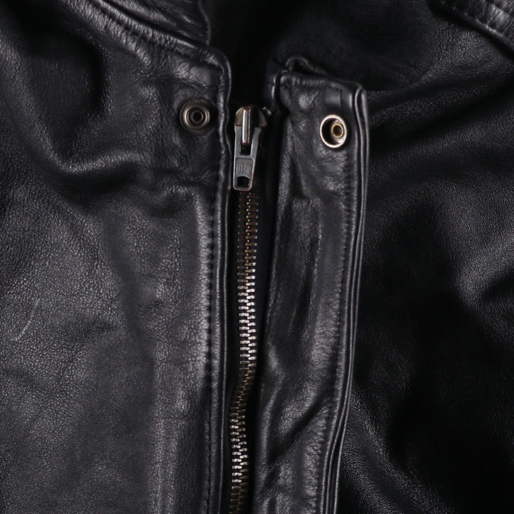 Japa le cuir A-2 style padded leather flight jacket, made in France, men's size M, vintage genuine leather black type Vintage Second Hand