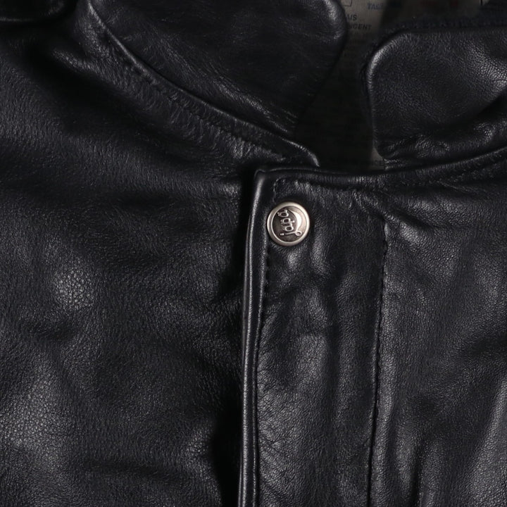 Japa le cuir A-2 style padded leather flight jacket, made in France, men's size M, vintage genuine leather black type Vintage Second Hand