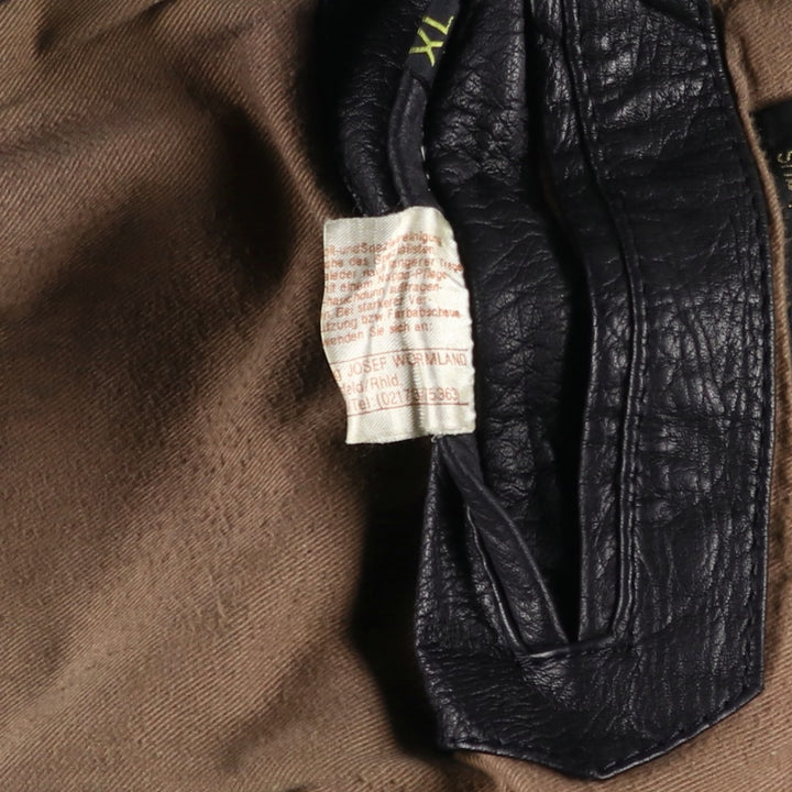 American Basics Leather Blouson with Badge, Men's Size XL genuine leather black type Vintage Second Hand