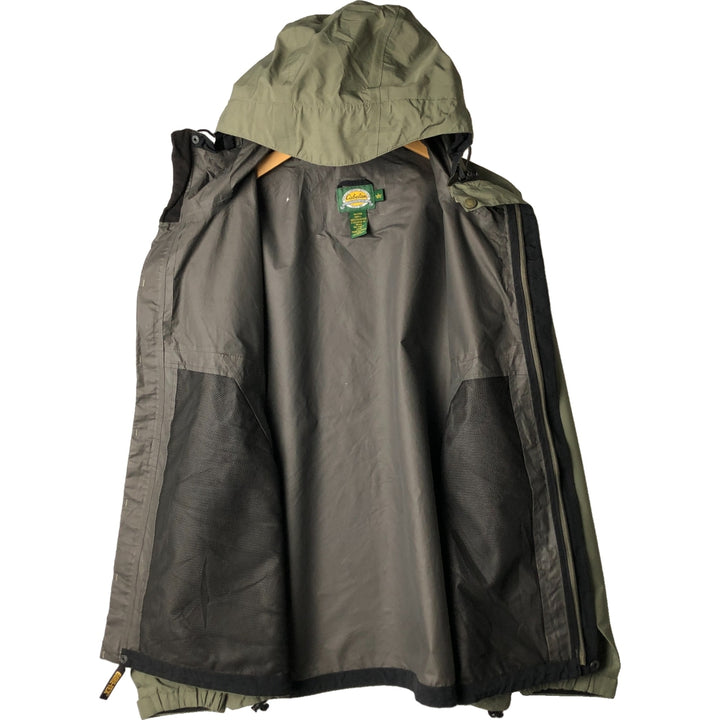 90s-00'S Cabelas GORE-TEX Mountain Parka Shell Jacket, Men's Size L polyester Khaki type sage green Vintage Second Hand