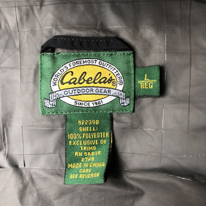 90s-00'S Cabelas GORE-TEX Mountain Parka Shell Jacket, Men's Size L polyester Khaki type sage green Vintage Second Hand