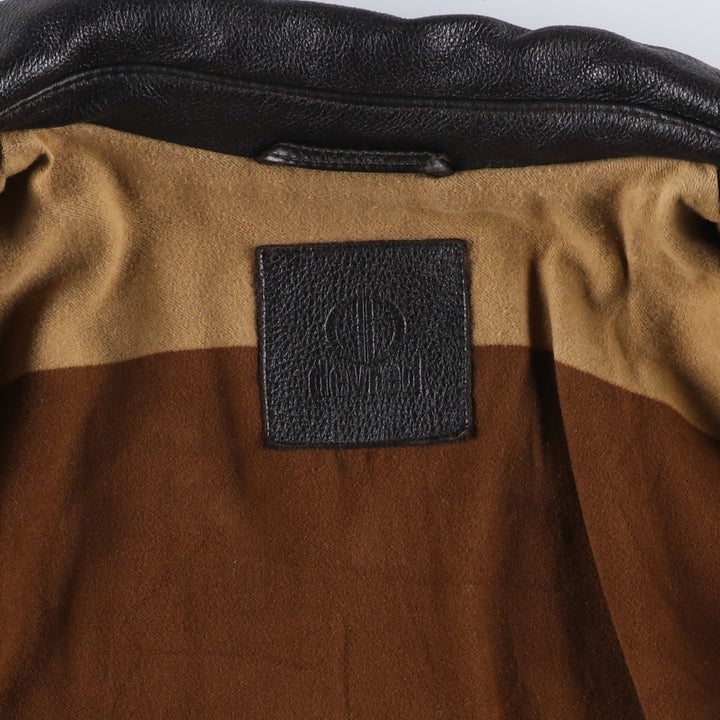 devred Swing Top Leather Blouson, Men's Size L Genuine Leather Cowhide brown type Vintage Second Hand