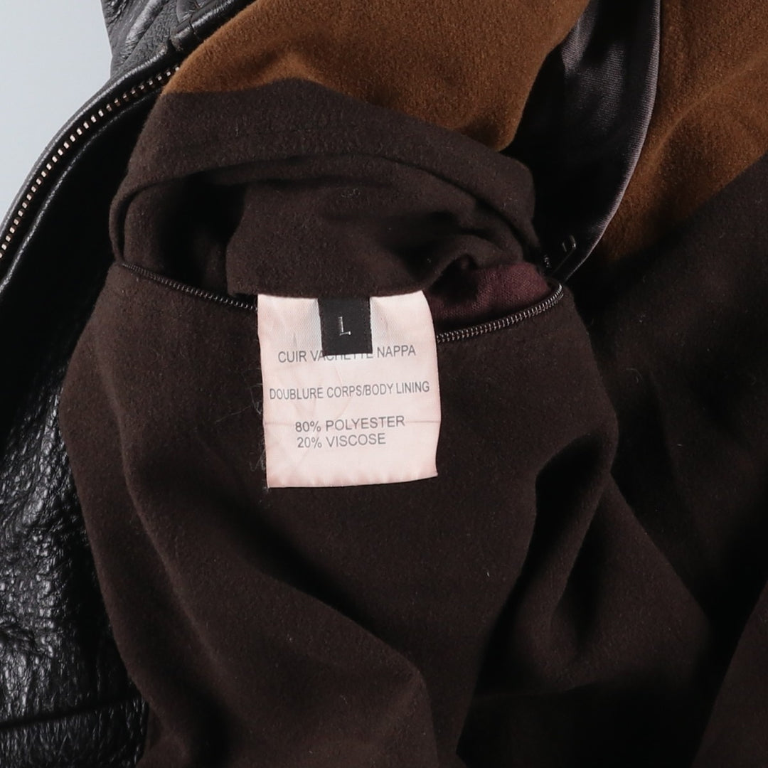 devred Swing Top Leather Blouson, Men's Size L Genuine Leather Cowhide brown type Vintage Second Hand