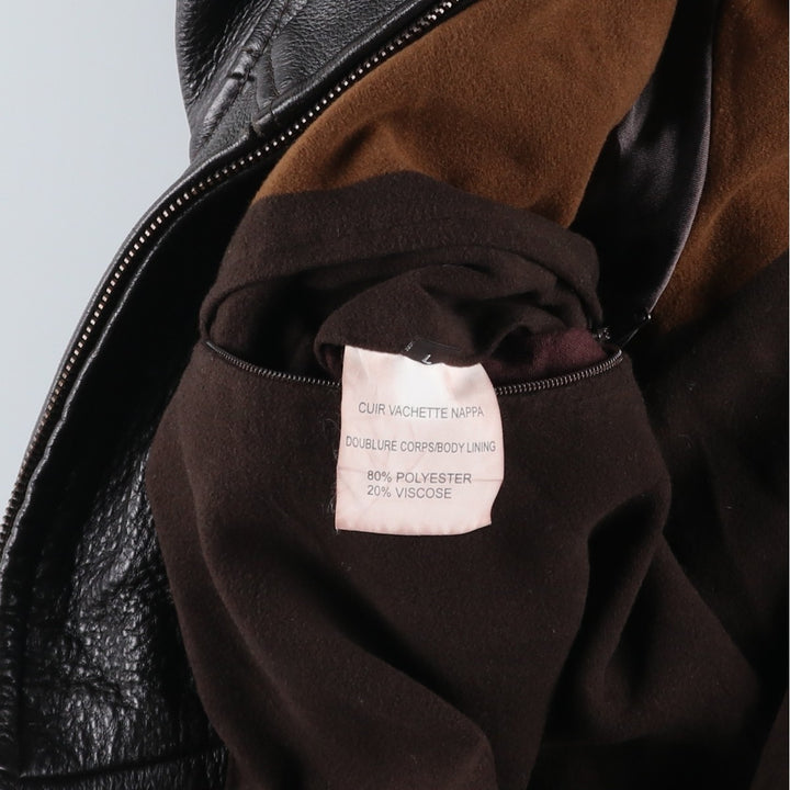 devred Swing Top Leather Blouson, Men's Size L Genuine Leather Cowhide brown type Vintage Second Hand