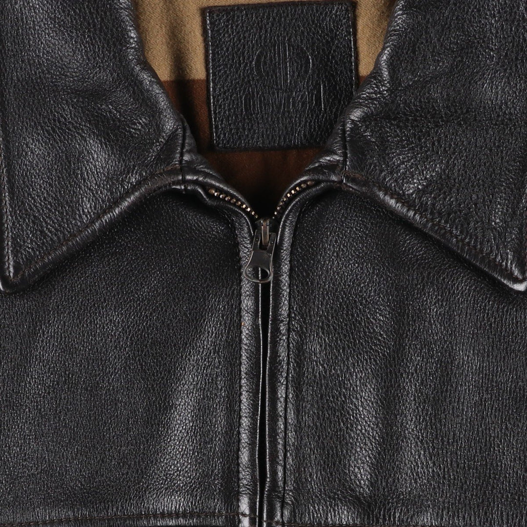 devred Swing Top Leather Blouson, Men's Size L Genuine Leather Cowhide brown type Vintage Second Hand