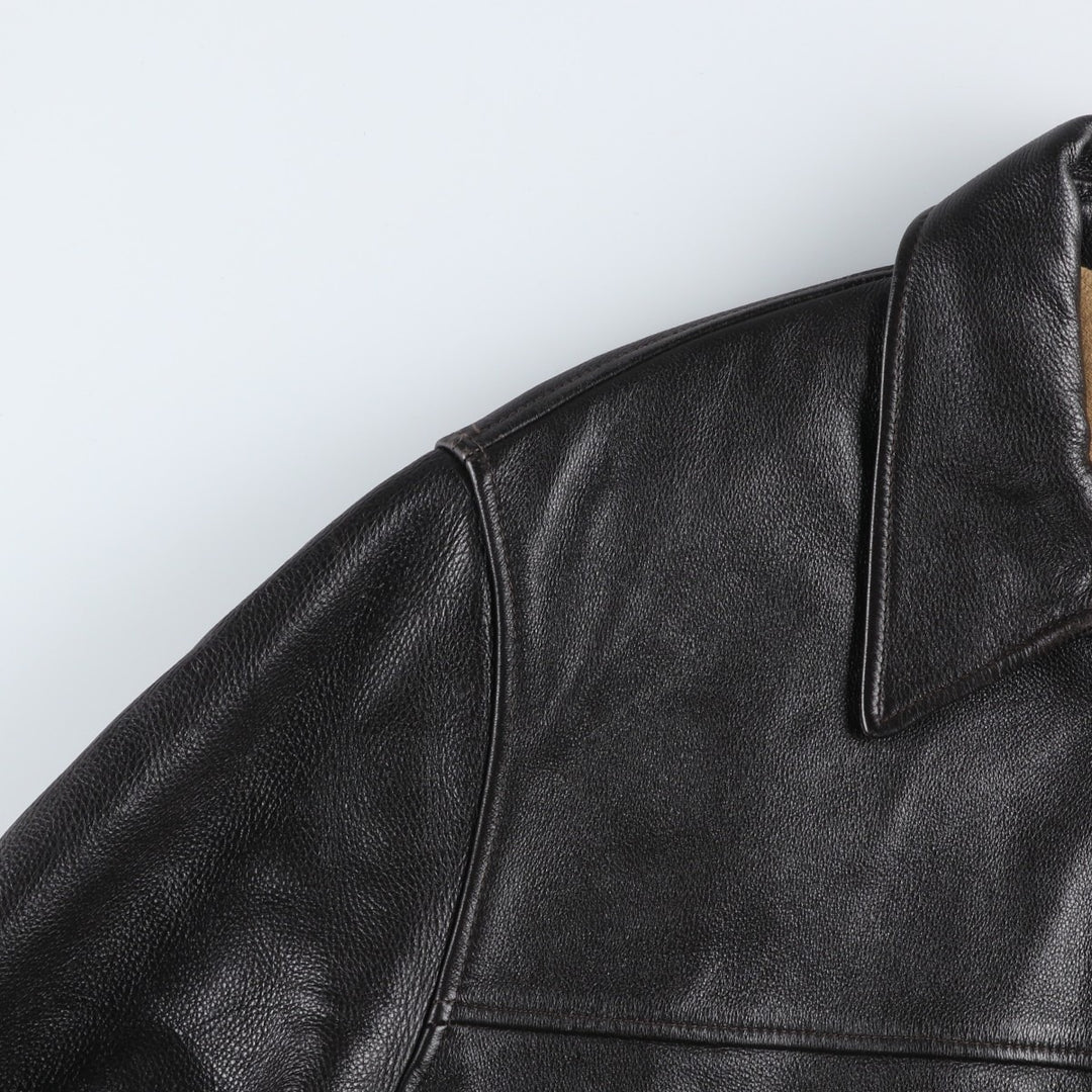 devred Swing Top Leather Blouson, Men's Size L Genuine Leather Cowhide brown type Vintage Second Hand