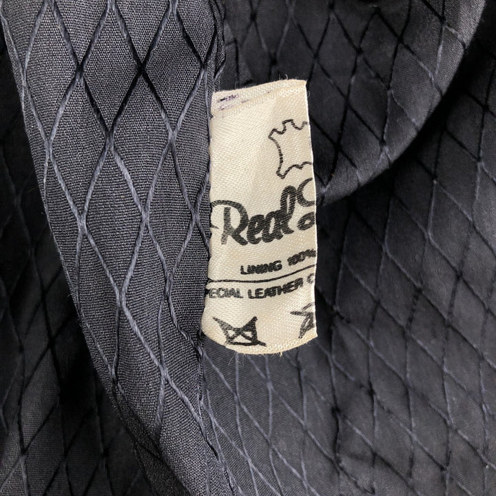 Realleather Leather Blouson Men's XL genuine leather black type Vintage Second Hand