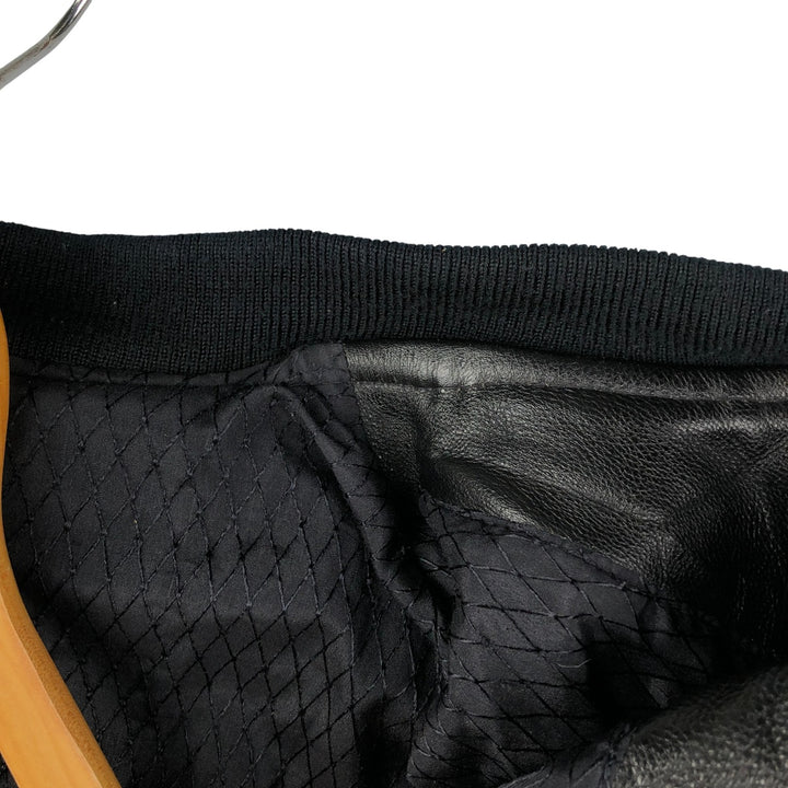 Realleather Leather Blouson Men's XL genuine leather black type Vintage Second Hand