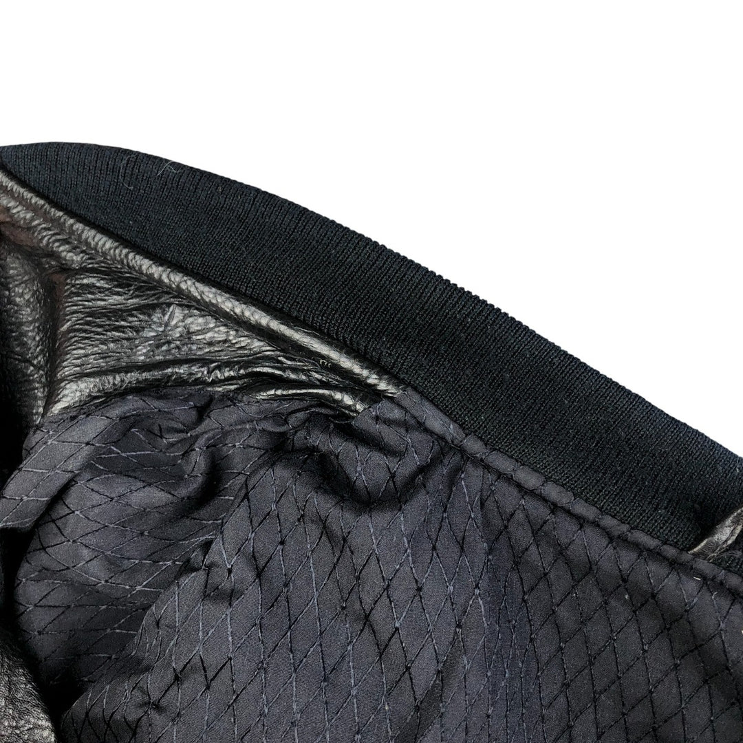 Realleather Leather Blouson Men's XL genuine leather black type Vintage Second Hand