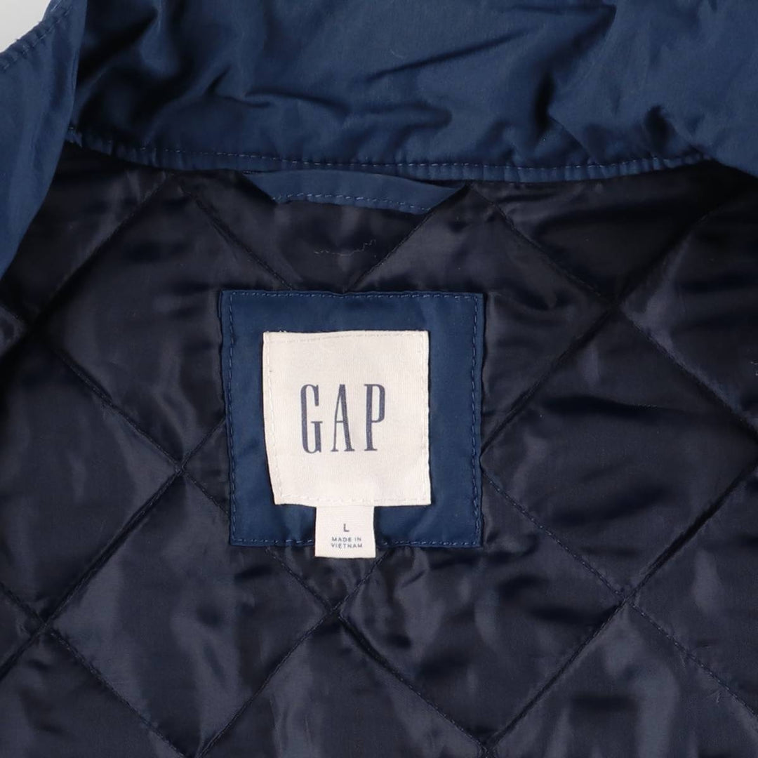 2000'S GAP Quilted Puffer Jacket, Men's Size L polyester navy blue type Vintage Second Hand
