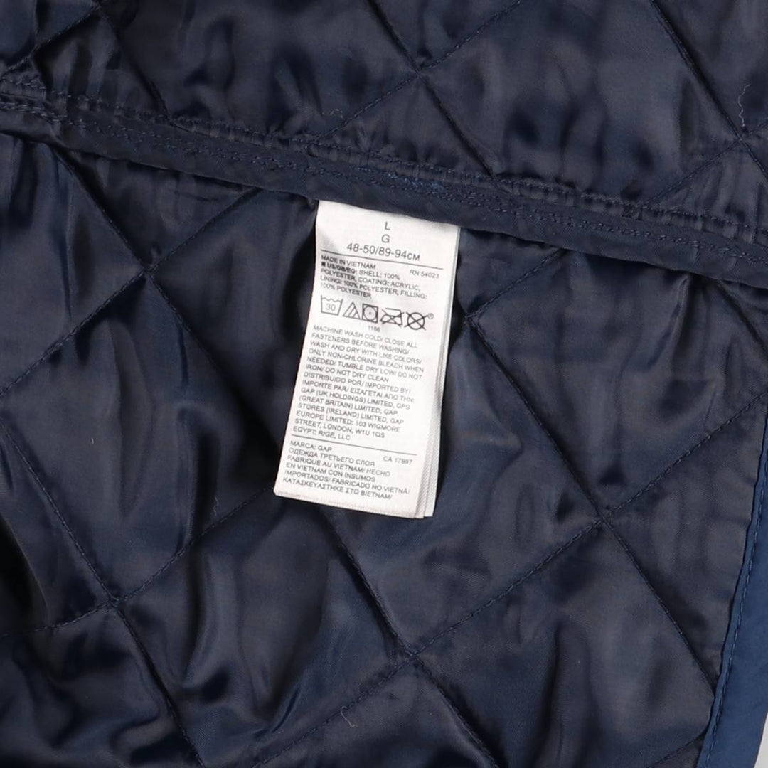 2000'S GAP Quilted Puffer Jacket, Men's Size L polyester navy blue type Vintage Second Hand