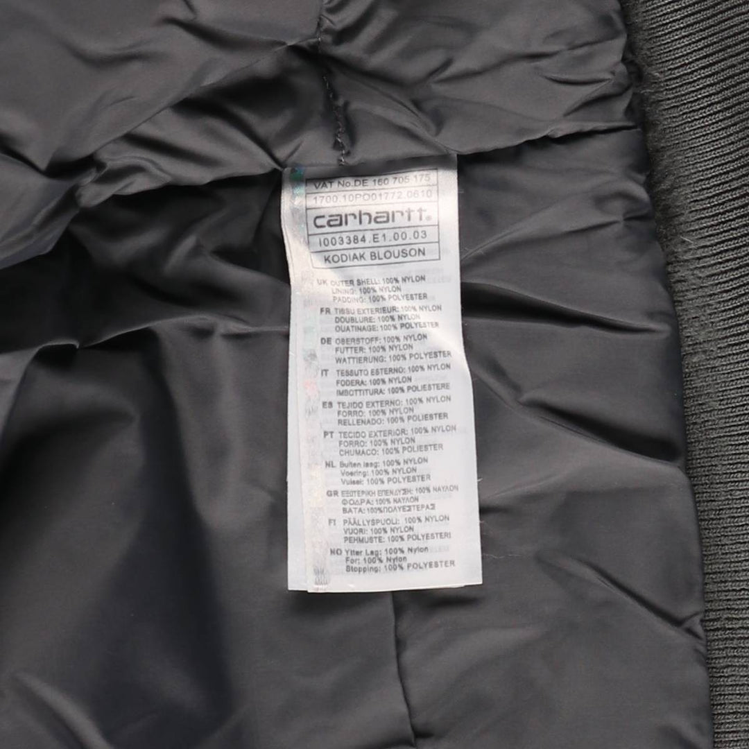 Carhartt KODIAK BLOUSON padded parka/puffer jacket, men's size M Nylon gray type Vintage Second Hand