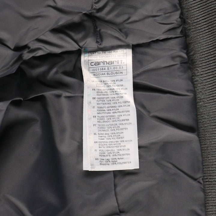 Carhartt KODIAK BLOUSON padded parka/puffer jacket, men's size M Nylon gray type Vintage Second Hand