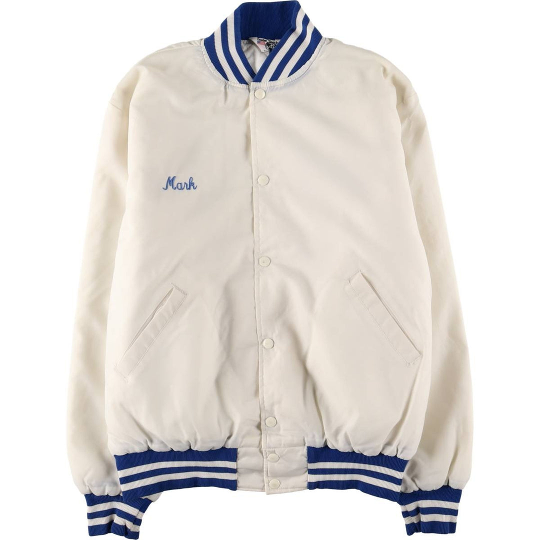 Vintage 80s-90'S Leader Sportswear Padded Nylon Stadium Jacket, Award Winning, Made in USA, Men's Size L Nylon white type Vintage Second Hand