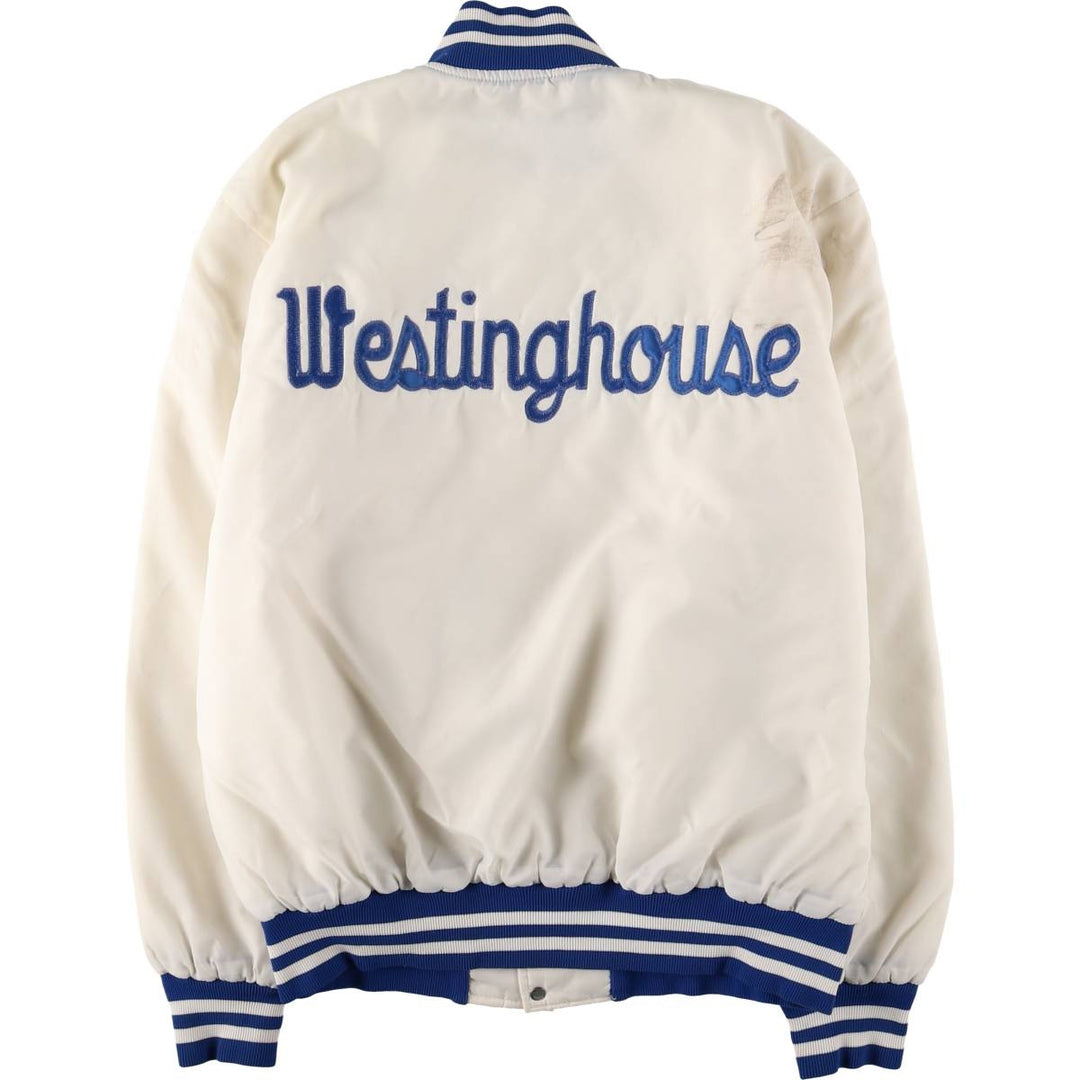 Vintage 80s-90'S Leader Sportswear Padded Nylon Stadium Jacket, Award Winning, Made in USA, Men's Size L Nylon white type Vintage Second Hand