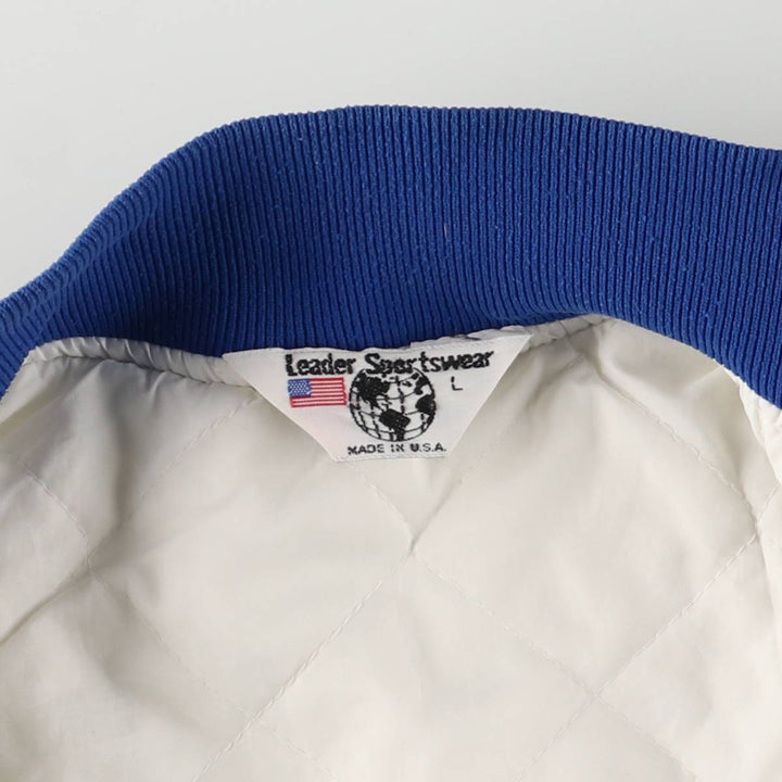 Vintage 80s-90'S Leader Sportswear Padded Nylon Stadium Jacket, Award Winning, Made in USA, Men's Size L Nylon white type Vintage Second Hand