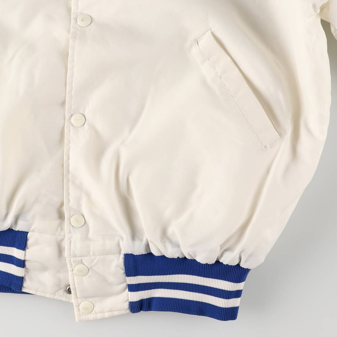Vintage 80s-90'S Leader Sportswear Padded Nylon Stadium Jacket, Award Winning, Made in USA, Men's Size L Nylon white type Vintage Second Hand