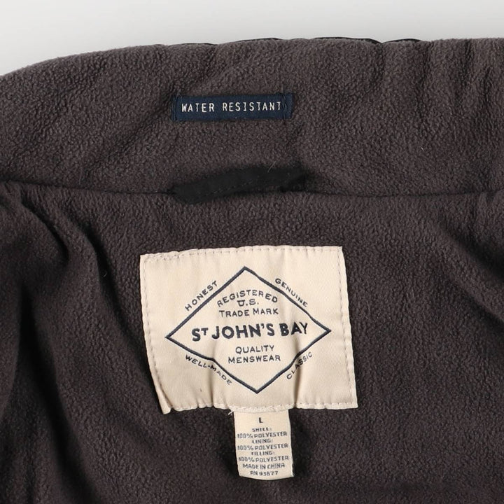 St. John's Bay Water Resistant Puffer Jacket, Men's Size L polyester black type Vintage Second Hand