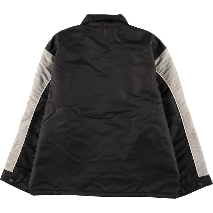 Alberta Sportswear Men's Vintage Padded Puffer Jacket, Coach Jacket, Size XL Nylon black type Vintage Second Hand