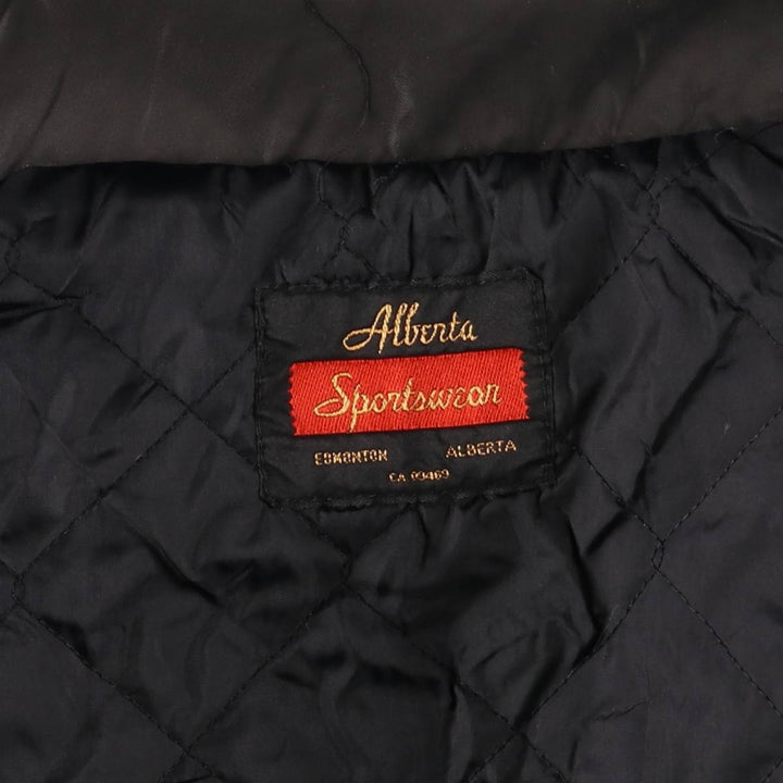 Alberta Sportswear Men's Vintage Padded Puffer Jacket, Coach Jacket, Size XL Nylon black type Vintage Second Hand