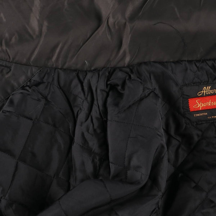 Alberta Sportswear Men's Vintage Padded Puffer Jacket, Coach Jacket, Size XL Nylon black type Vintage Second Hand