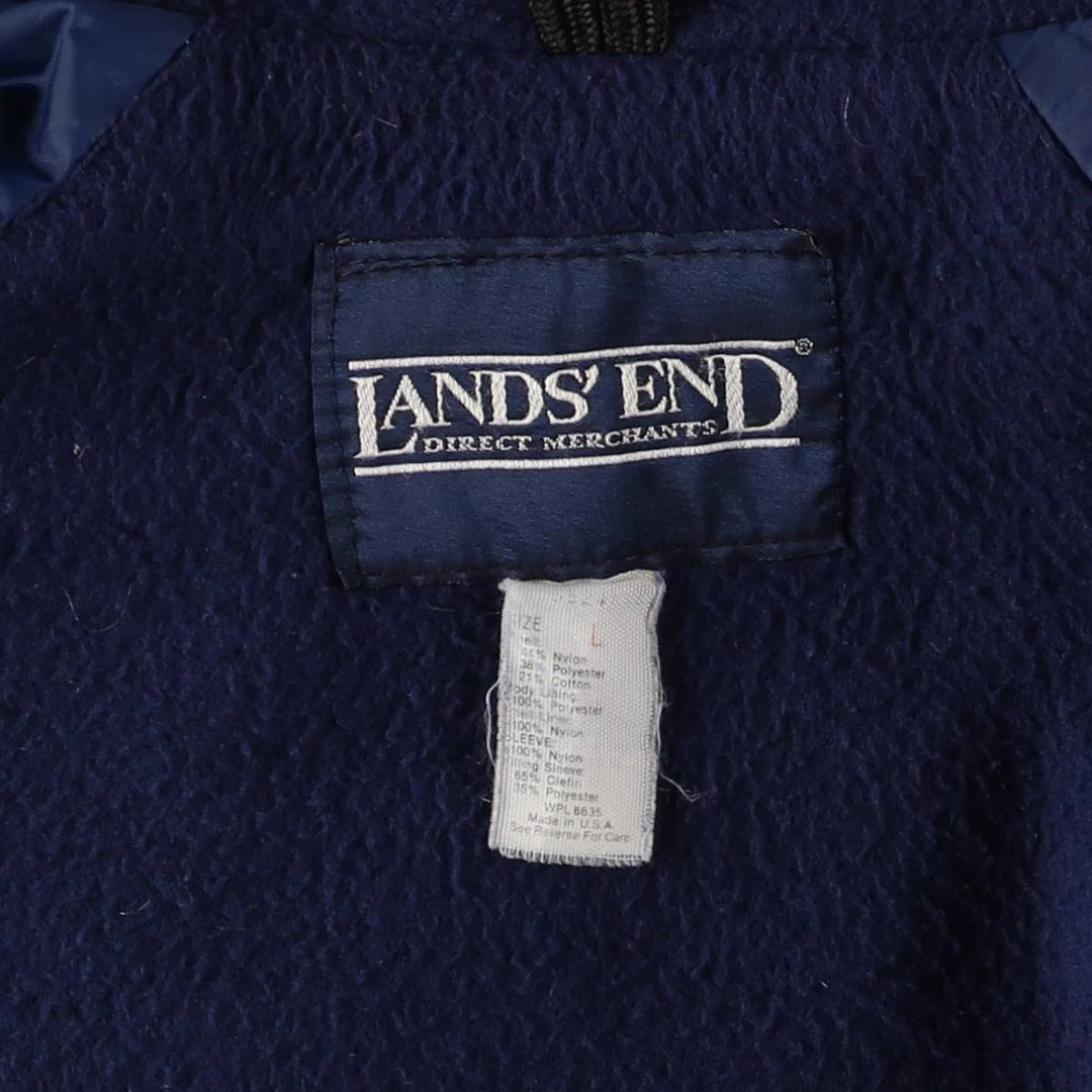 Vintage 90'S Lands' End padded puffer jacket, made in the USA, size L, men's Nylon yellow type Vintage Second Hand