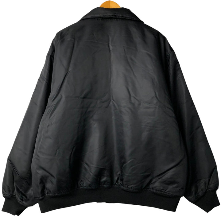 Civilian Avirex military flight jacket with patch, men's size XL polyester black type Vintage Second Hand