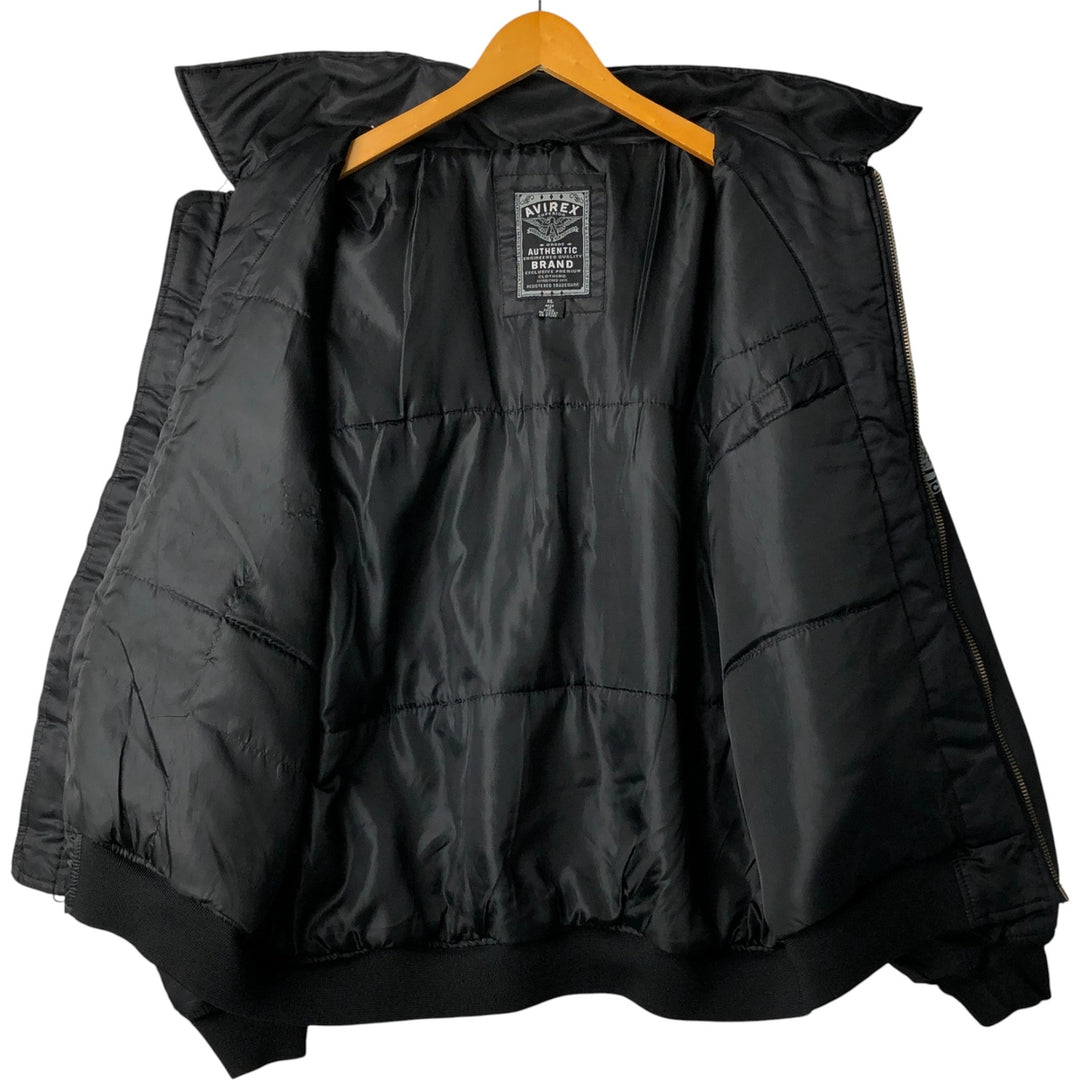Civilian Avirex military flight jacket with patch, men's size XL polyester black type Vintage Second Hand