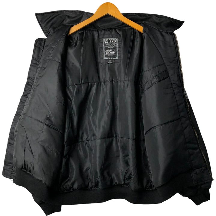 Civilian Avirex military flight jacket with patch, men's size XL polyester black type Vintage Second Hand