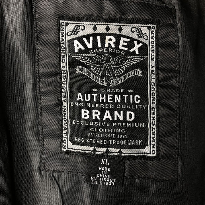 Civilian Avirex military flight jacket with patch, men's size XL polyester black type Vintage Second Hand