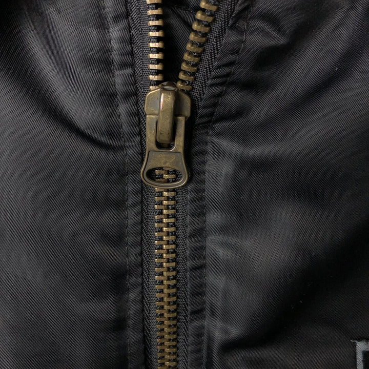 Civilian Avirex military flight jacket with patch, men's size XL polyester black type Vintage Second Hand