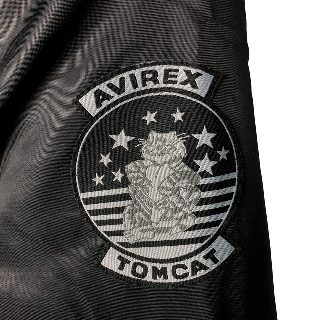 Civilian Avirex military flight jacket with patch, men's size XL polyester black type Vintage Second Hand